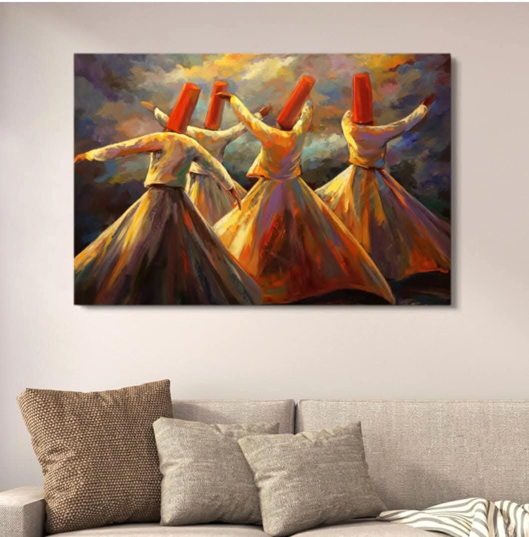 Whirling Dervish Landscape Canvas Art with Double Tape