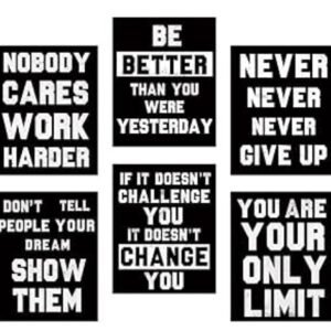 Set of 6 Motivational Sticky Canvas Frames for Wall Decore / Sticky