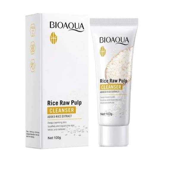 Bioaqua Rice Raw Pulp Skin Whitening Product - Facial Cleanser (100G) - Image 4