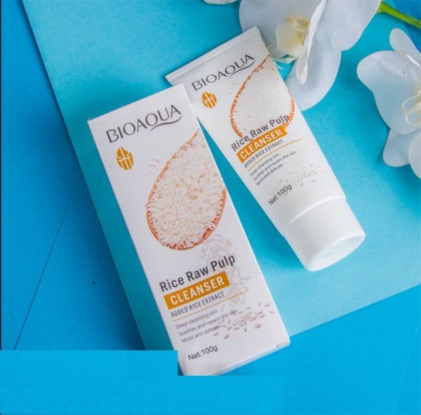 Bioaqua Rice Raw Pulp Skin Whitening Product - Facial Cleanser (100G) - Image 2