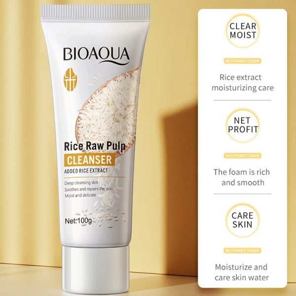 Bioaqua Rice Raw Pulp Skin Whitening Product - Facial Cleanser (100G)