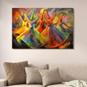 Sufiyana Contemporary Abstract Canvas Art with Double Tape