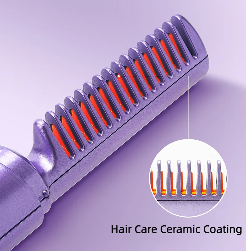 2 In 1 Rechargeable Hair Styling Brush, Straightener, Curler