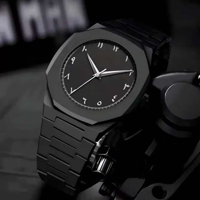 Professional Black Arabic Aura Watch With Eastern Arabic Numerals... - Image 3