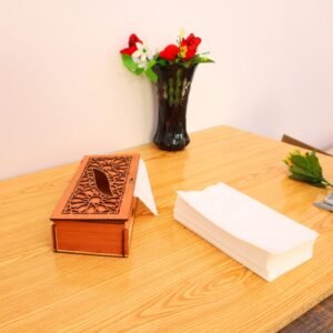 Wooden Tissue Box Elegant Design Smooth Finish Easy Use Durable