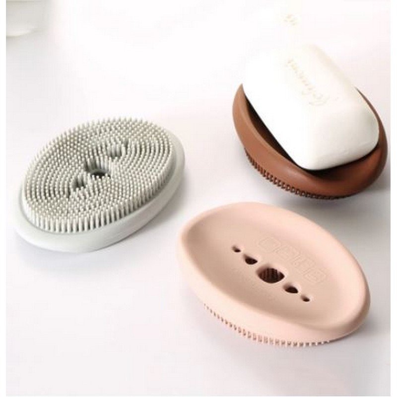 2 in 1 Silicone Soap Holder Double Sided Flexible Multifunctional