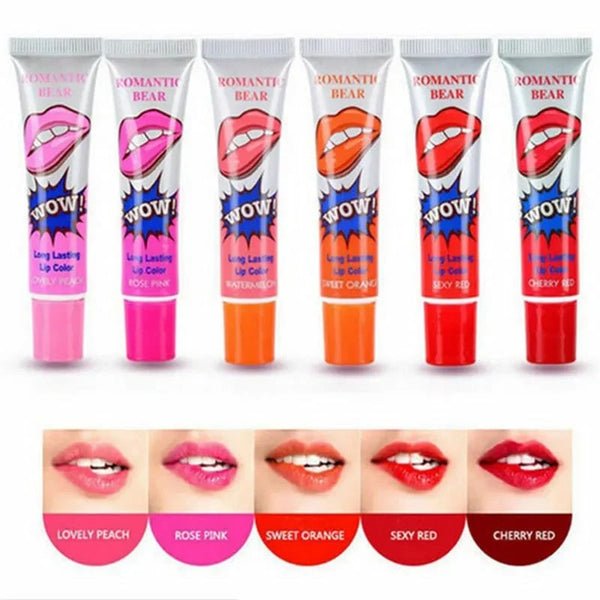 Pack Of 6 High Pigmented Lip Gloss Lipstick Tattoo Peel Off... - Image 5