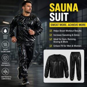 Sauna Suit Heavy Duty Anti Rip Pvc Durable Flexible Design Increases