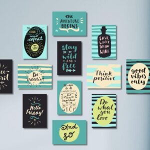 Inspirational Quotes and Motivational Calligraphy Wooden Sticky Tiles