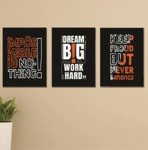 Set of 3 Wooden Photo Tile Wall Art Frames (8×11 Inches)