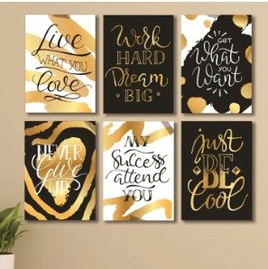 Set of 6 Wooden Photo Tile Wall Art Frames (8×11 Inches)