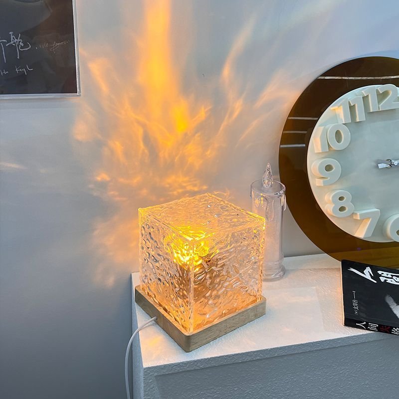 Dynamic Rotating Water Ripple Night Light 3 Colors Flame Crystal... - Image 4