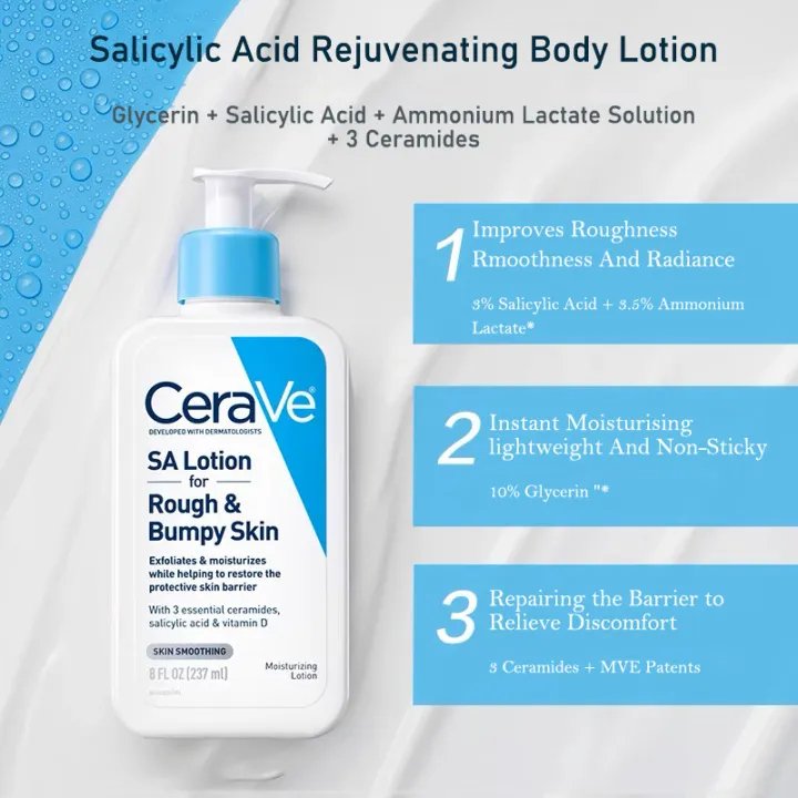 Cerave Sa Lotion For Rough &Amp; Bumpy Skin Vitamin D, Hyaluronic...
