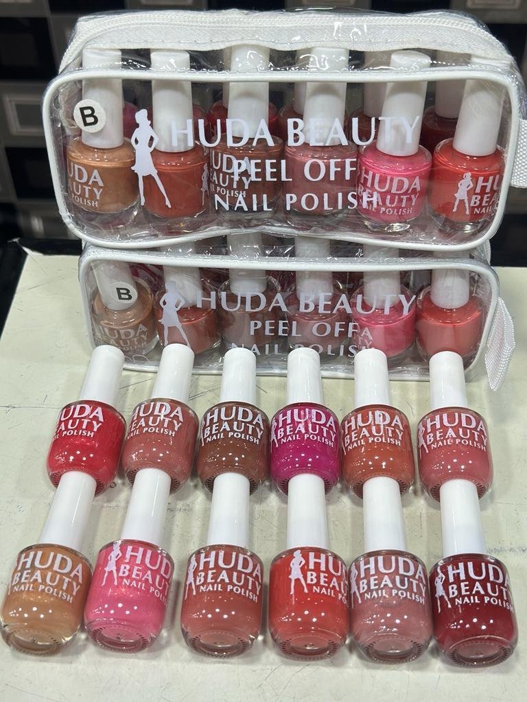 Huda Beauty Peel Off Nail Polish Set Pack of 6 Full Size Long Lasting - Image 3