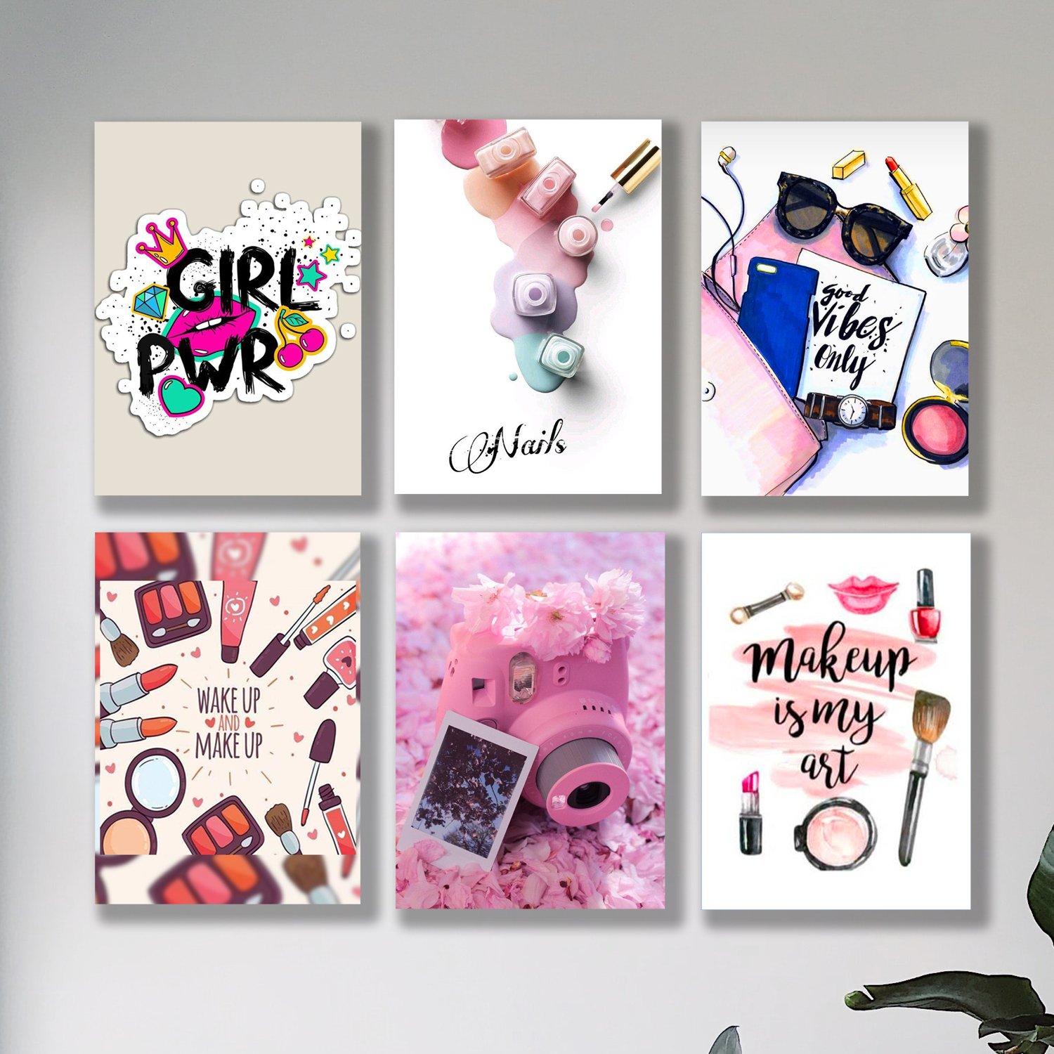 Set Of 6 Make Up Themed Girls Room Decore Wall Art Wooden Sticky... - Image 3