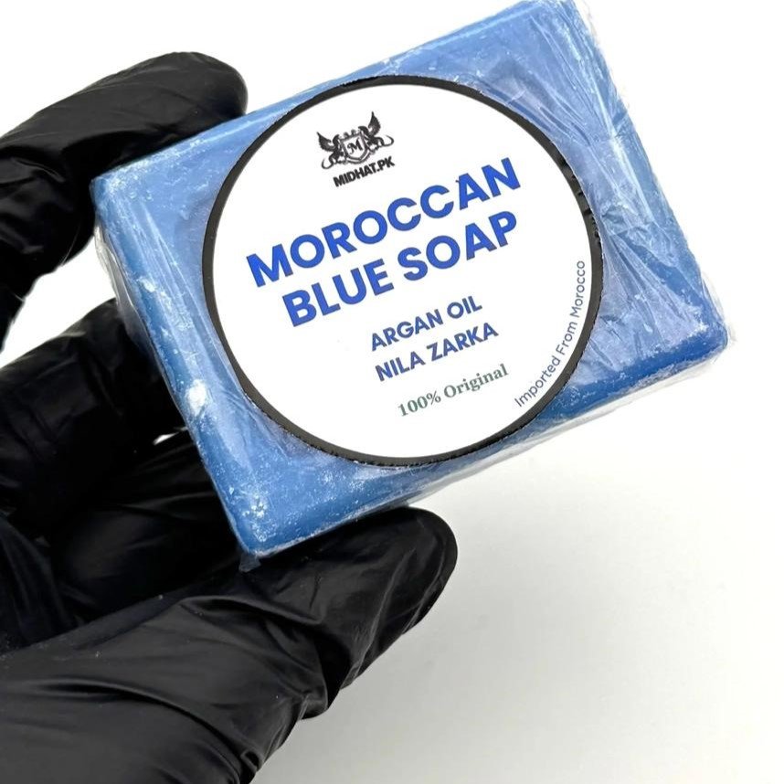 Midhat Apparel Moroccan Blue Soap with Premium Quality Gentle Cleansing