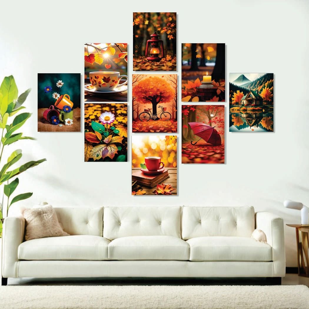 Set of 9 Premium Wall Art Photo Tiles