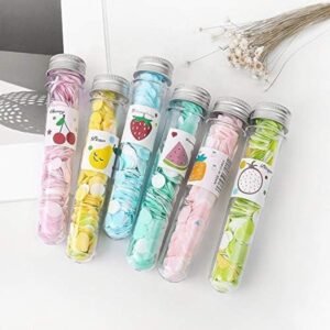 100 Pcs Disposable Flower Paper Soap with Portable Tube Multi Color