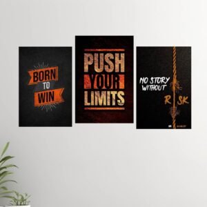 Set of 3 Decorative Wall Art Mdf Wall Fame 8x11 Inches with Double Tape