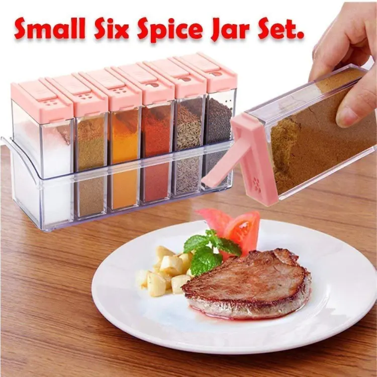 Spice Jars Dispenser Masala Rack Easy Flow Storage Crystal...