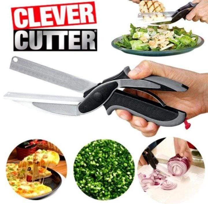 2 In 1 Clever Cutter Kitchen Scissors Quick Vegetable Cutter...