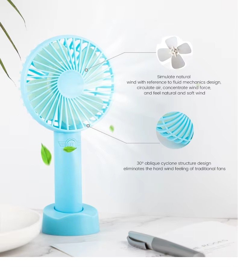 Portable Hand Fan Mini Desktop Cooling Fan Rechargeable Personal Air - Image 3