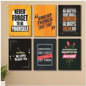 Set of 6 Wooden Photo Tile Wall Art Frames (8×11 Inches)
