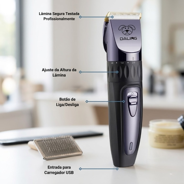 Daling Rechargeable Professional Pet Clipper Electric Grooming Trimmer - Image 2