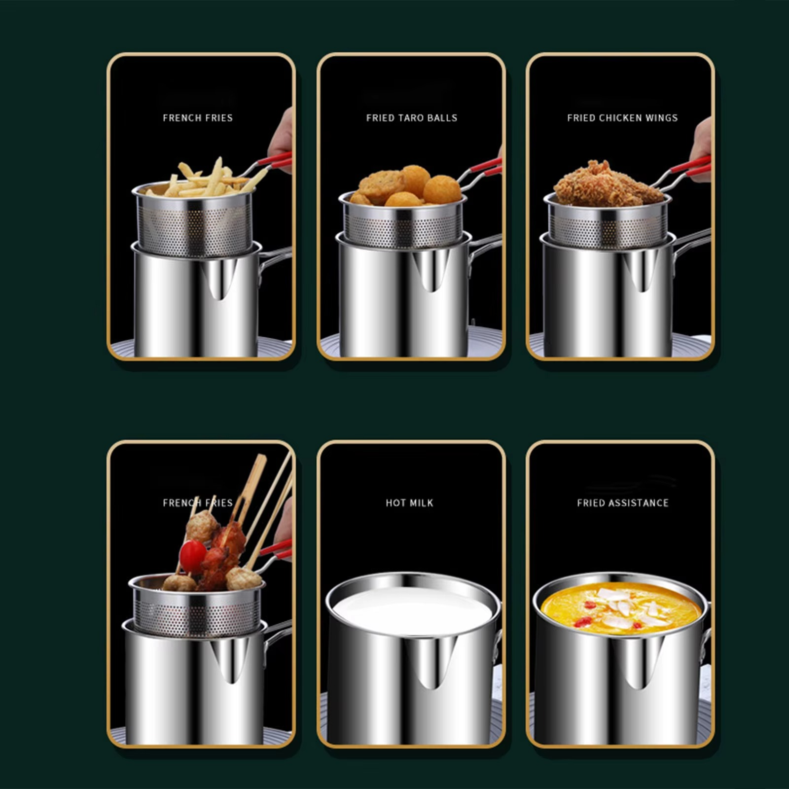 Stainless Steel Deep Fryer Pot With Strainer - Image 3