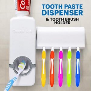 Automatic Toothpaste Dispenser with Toothbrush Holder Wall Mounted
