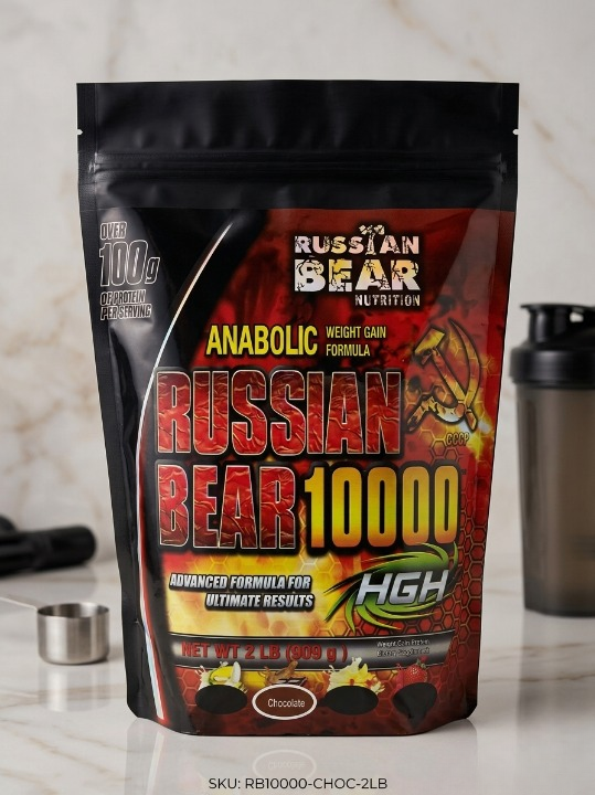 Russian Bear Mass Gainer 1kg Chocolate Flavor High-Calorie Weight Gain