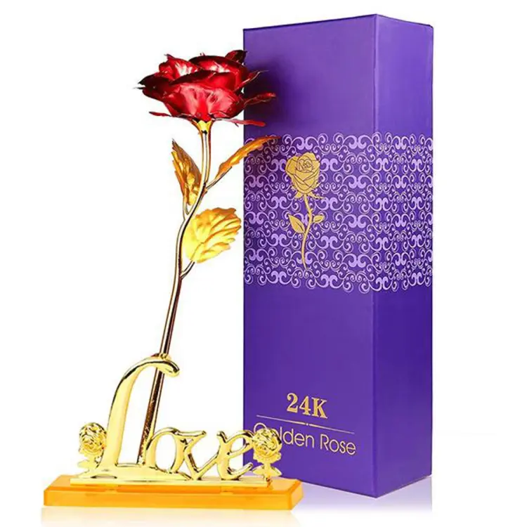 24K Gold Plated Rose (With Love Holder Box) Gift Ramazan Greeting... - Image 3