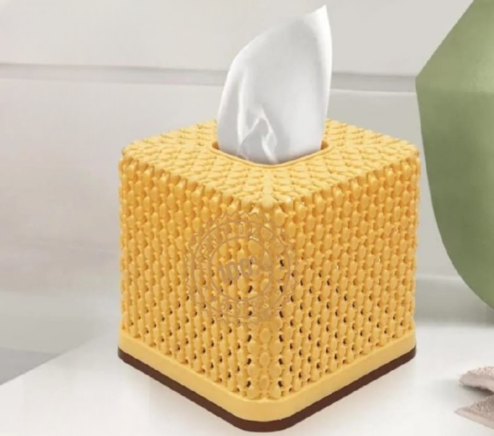Rose Square Tissue Roll Box Plastic Decorative Tissue Holder for Home