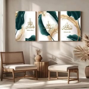 Set of 3 Wall Art Sticky Wooden Canvas Frames for Home Decore / Sticky