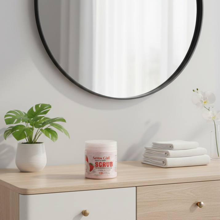 Seven Girl Whitening Scrub Strawberry Moisturise Care - Image 4