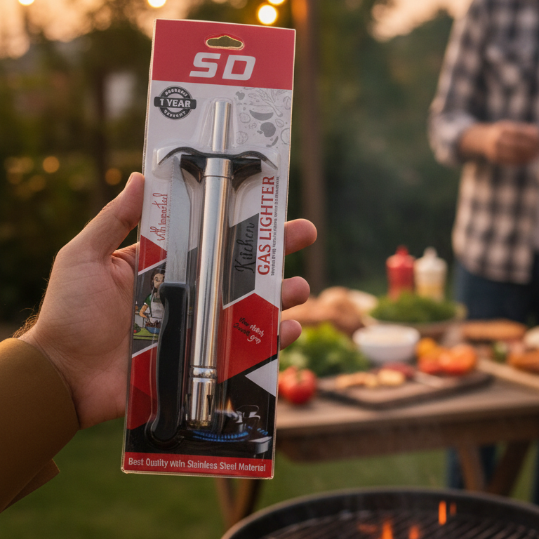 Gas Lighter with Knife Heavy Duty Durable Safe Practical and Convenient