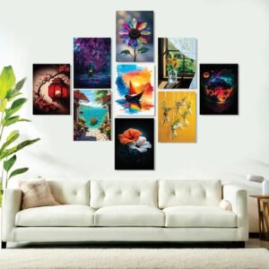 Set of 9 Premium Wall Art Photo Tiles