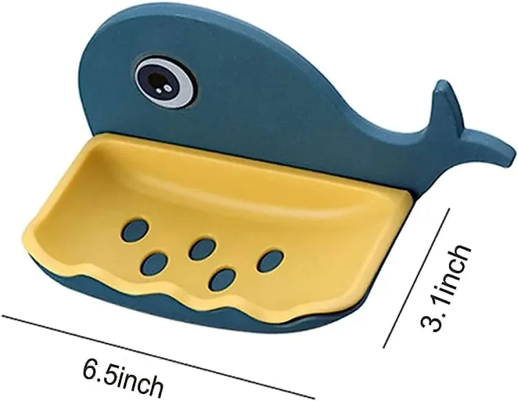 Fish-Shaped Double-Layer Adhesive Waterproof Soap Bar Holder Stand... - Image 2