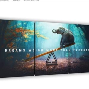 Set of 3 Motivational Sticky Canvas Frames for Wall Decore / Sticky