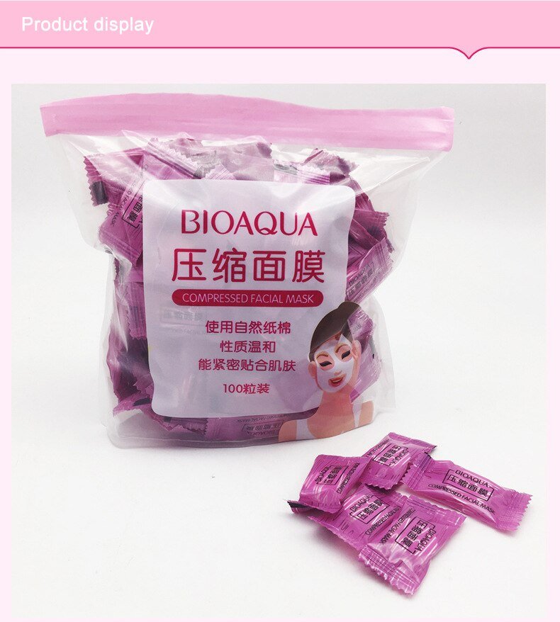 Pack Of 50 Bioaqua Compressed Facial Tablet Face Sheet - Image 2