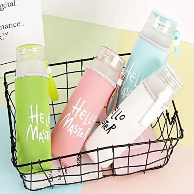 Hello Master 480ml Frosted Glass Water Bottle - Image 4