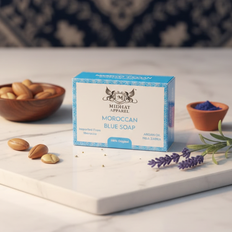 Midhat Apparel Moroccan Blue Soap for Premium Personal Care - Image 3