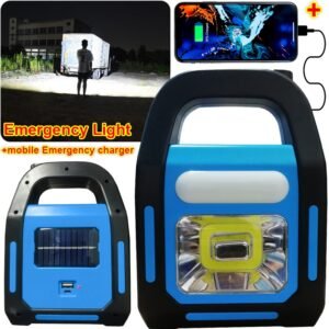 Hurry Bolt Emergency Rechargeable LED Light with Solar Panel USB