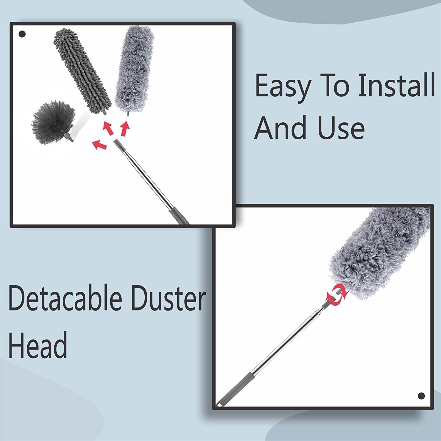 Extendable Microfiber Duster Feather Duster with Extra Long Pole - Image 3