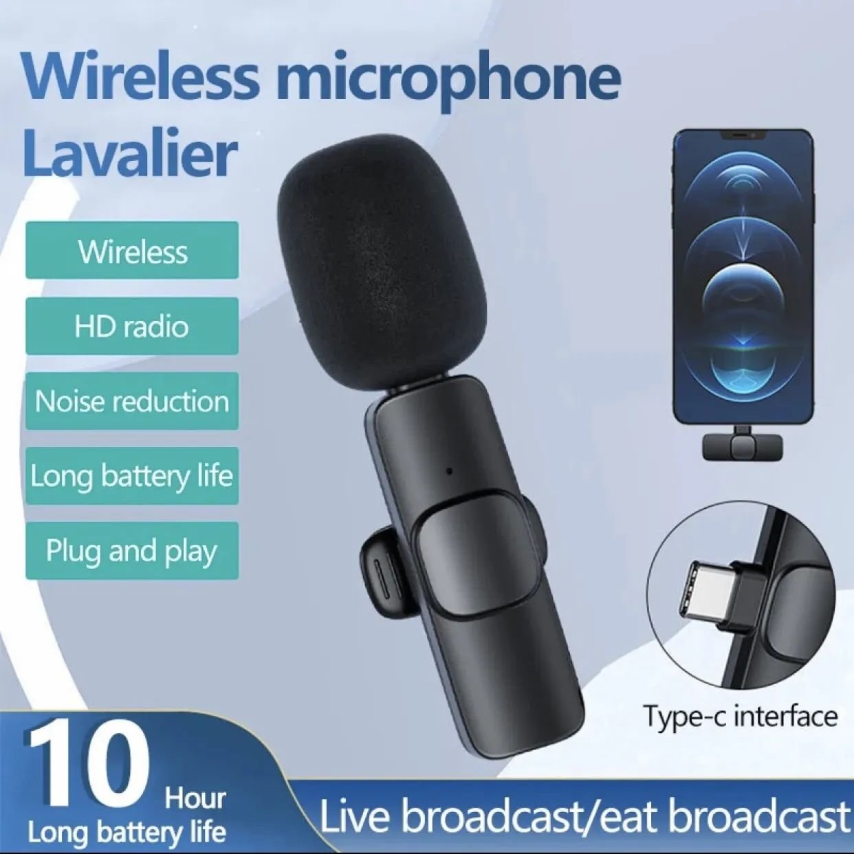 K8 Collar Wireless Microphone Type C Supported - Image 2