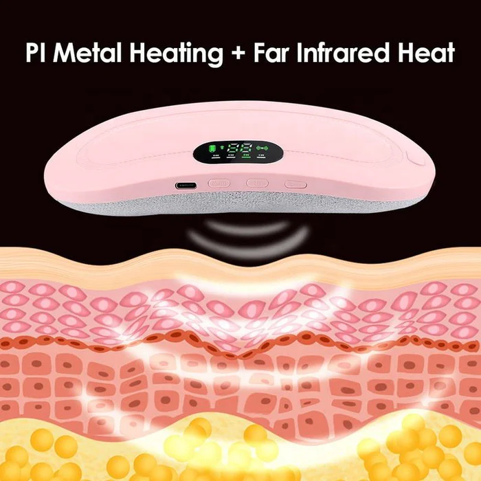 Electric Period Cramp Massager Vibrator Heating Belt For Menstrual...
