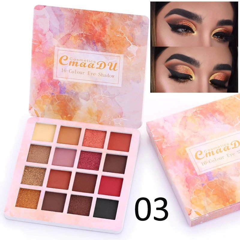 16 Color Eyeshadow Makeup Palette Matte & Shimmer Powder Eye Shadow Kit - Image 3