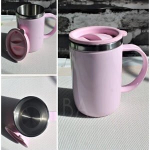 Stainless Steel Hot Cold Coffee Mug With Air Tight Lid (Random Color)
