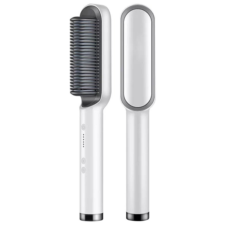 Hair Straightener Iron Brush Straight Hair Comb 2-In-1 Hair...