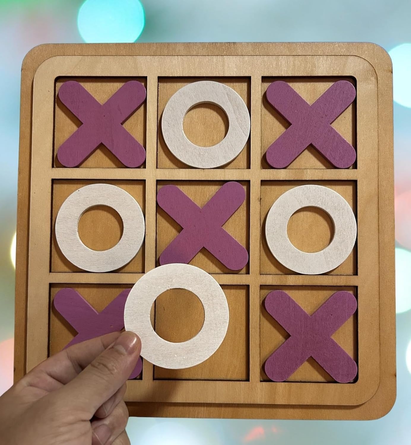 Wooden Tic-Tac-Toe Board Game - Image 3